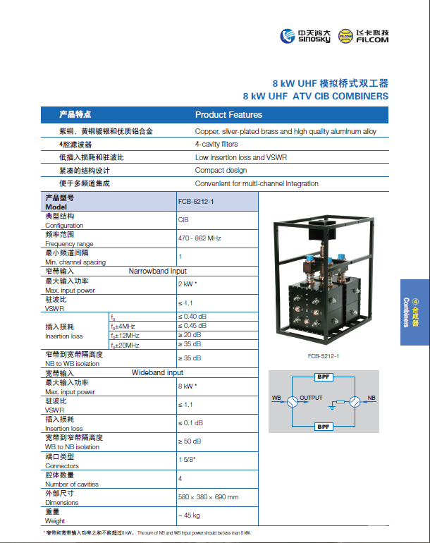 8KW UHF 模拟桥式双工器（5212）