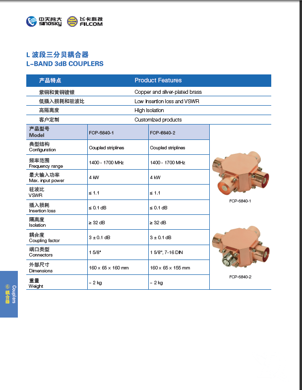 L波段三分贝耦合器